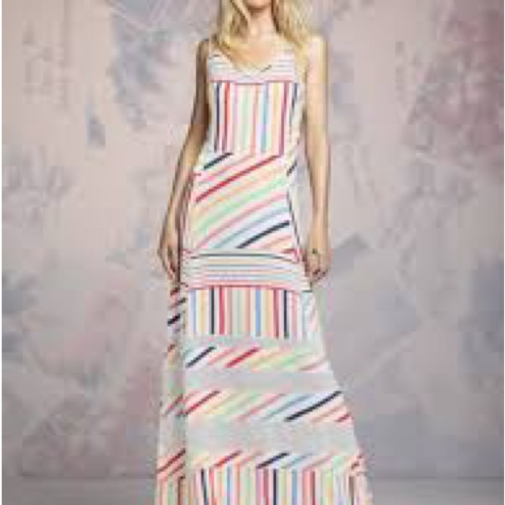 Peter Som Colorful Striped Maxi Dress